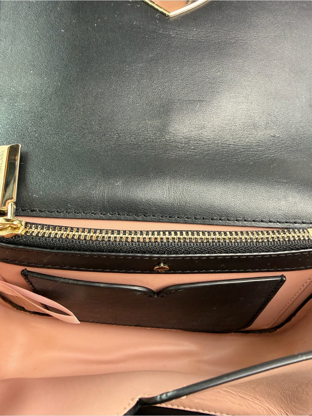 Kate Spade Nicola Bicolor Small Flap Shoulder crossbody bag black pink purse - Picture 9 of 10